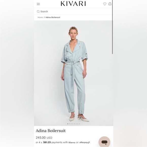 Kivari adina boiler suit denim jumpsuit NWT - Picture 2 of 5
